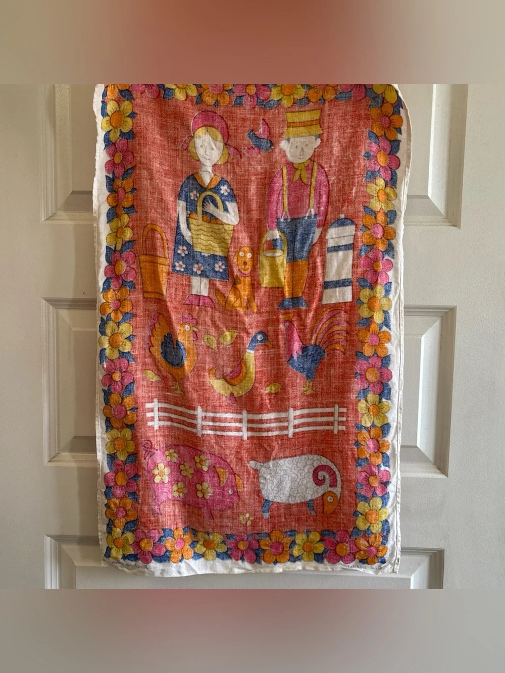 Pure Irish Linen Old Bleach Tea Towel 653 Ireland Approx 29x18 Folk Art Farm MCM